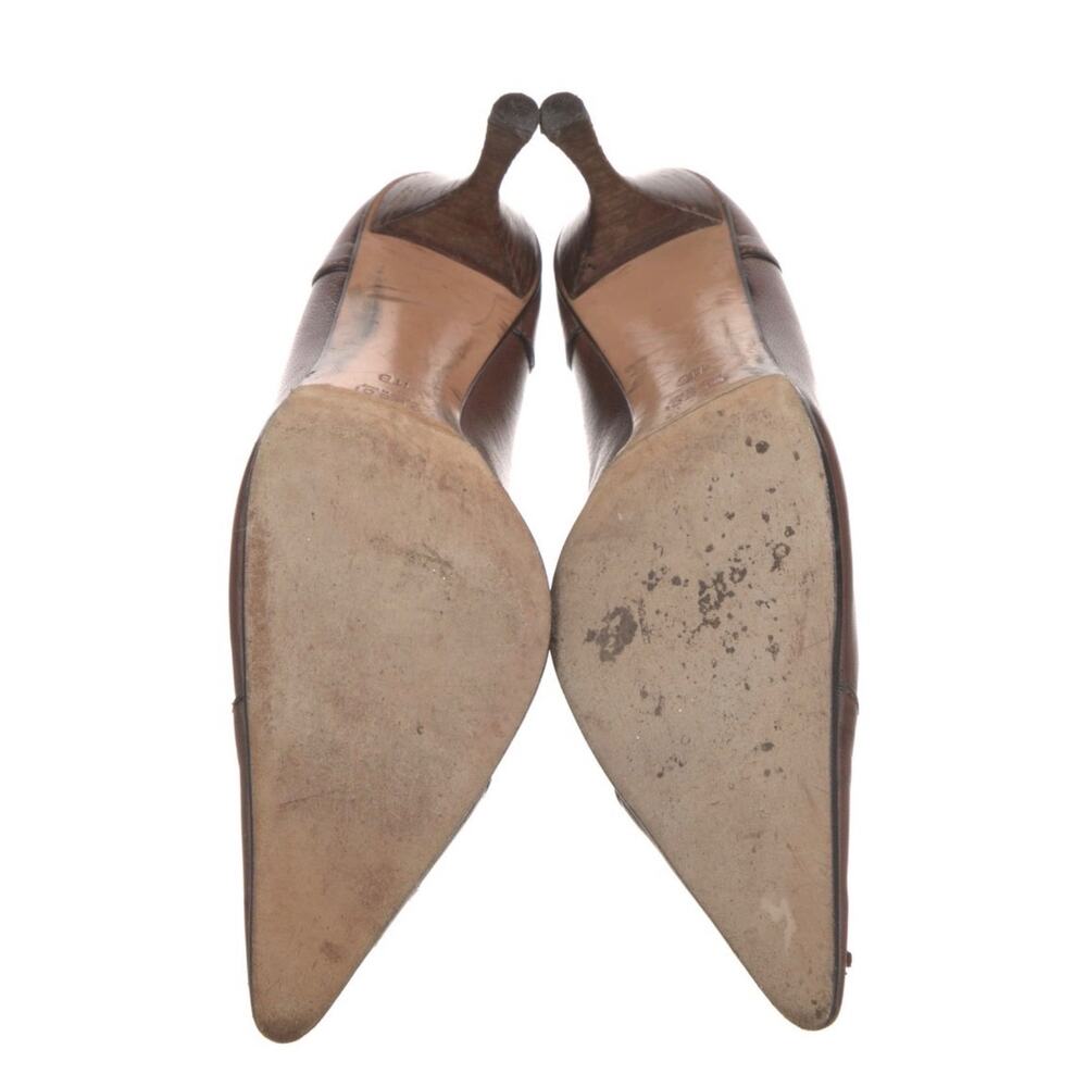Gucci Brown Leather Pump Heels Size 11 - Picture 3 of 11
